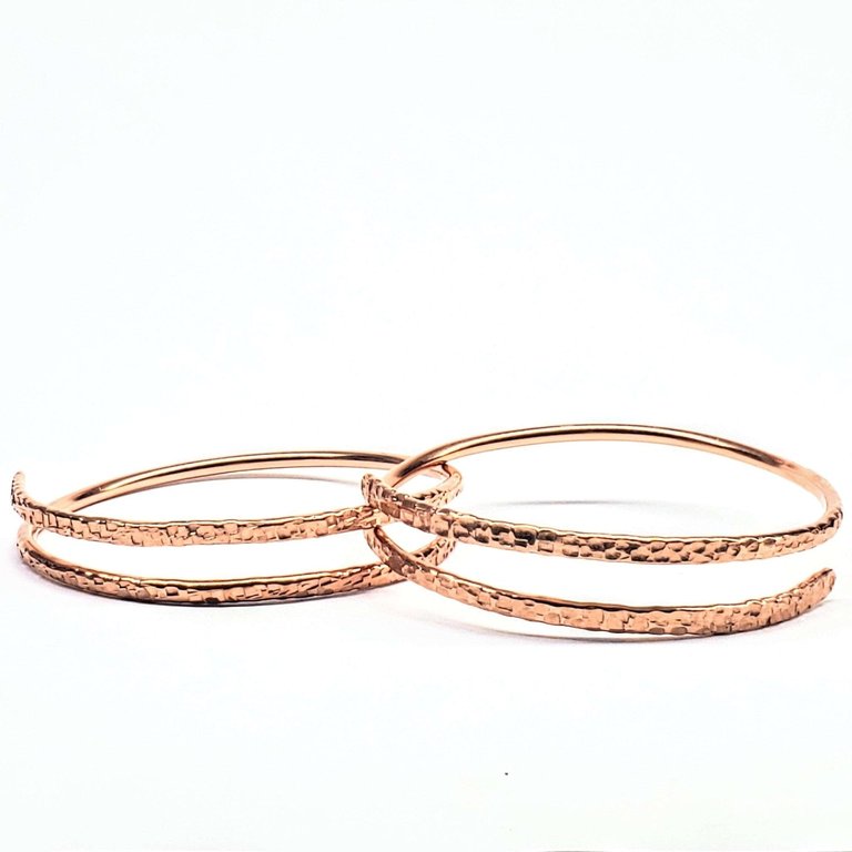 Interlocking Full Overlap Copper Bangle Set - Copper