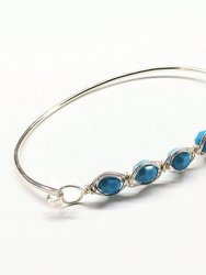 Large Swarovski Crystal Bar Bangle Bracelet - Turquoise