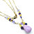 Lavender Candy Jade Drop Gold Wire Wrapped Necklace