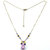 Lavender Candy Jade Drop Gold Wire Wrapped Necklace