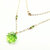 Light Green Sparkly Swarovski Crystal Clover Necklace