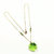 Light Green Sparkly Swarovski Crystal Clover Necklace - Gold/Light Green