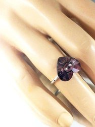Light Purple Heart Swarovski Crystal Shank Button Bling Ring