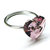 Light Purple Heart Swarovski Crystal Shank Button Bling Ring