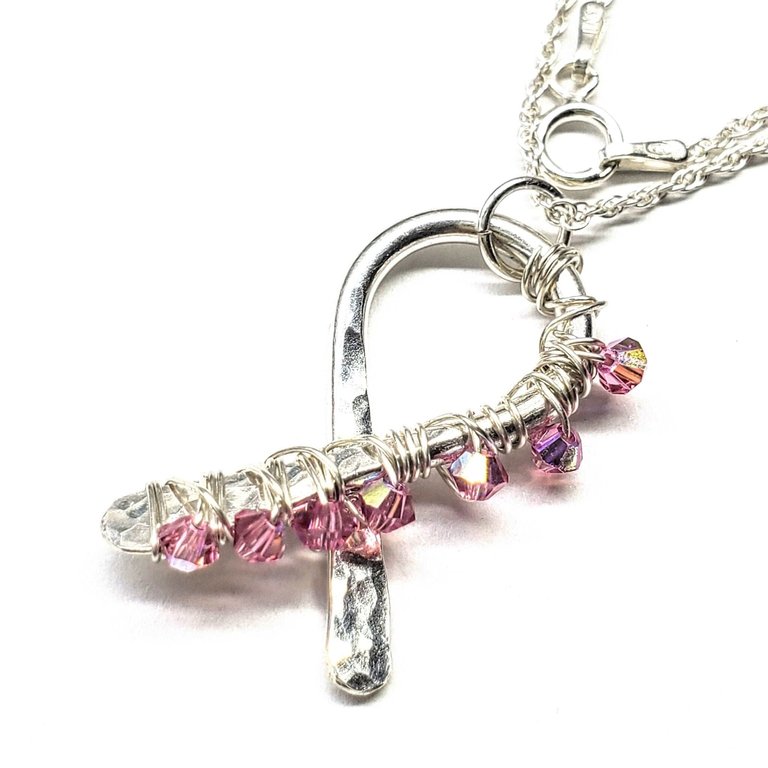 Limited Edition 2021 Pink Crystal Ribbon Necklace - Multi