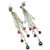 Long Sterling Silver Crystal  Pearl Tassel Earrings - Silver Multi