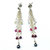 Long Sterling Silver Crystal  Pearl Tassel Earrings