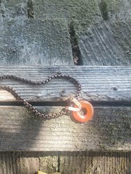 Men's Carnelian Gemstone Donut Liversaver Copper Necklace