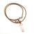 Men's Rustic Wire Wrapped Pointed Gemstone Crystal Leather Necklace - Rose-Rose Quartz
