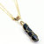 Messy Gold Wire Wrapped Black Tourmaline Pointed Crystal Pendant - Multi