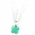 Mint Green Beaded Sterling Silver Clover Necklace