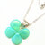 Mint Green Beaded Sterling Silver Clover Necklace - Mint Green