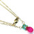 Pink Gemstone Drop and Turquoise Crystal 14 K Gold Filled Necklace