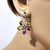 Purple and Yellow Flower Sterling Silver Earrings