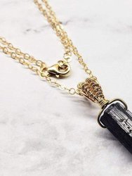 Raw Black Tourmaline Gemstone Necklace - Multi