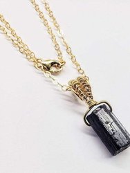 Raw Black Tourmaline Gemstone Necklace