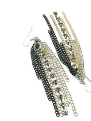 Rhinestone Crystal Chain Fringe Earrings