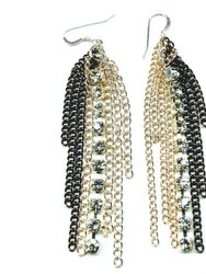 Rhinestone Crystal Chain Fringe Earrings