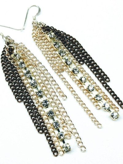 Alexa Martha Designs Rhinestone Crystal Chain Fringe Earrings product