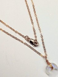 Rose Gold Wire Wrapped Crescent Moonstone Necklace