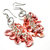 Rose Peach Crystal Sterling Silver Cluster Earrings