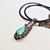 Sculpted Wire Wrap Copper Angel Wing Crystal Teardrop Necklace