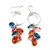 Silver Circle Multi Color Crystal Drop Dangle Earrings