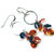 Silver Circle Multi Color Crystal Drop Dangle Earrings - Multi