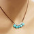 Silver Green Blue Shell Bead Charm Leather Necklace