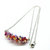 Silver Multi Color Spring Blossom Crystal Necklace