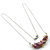 Silver Multi Color Spring Blossom Crystal Necklace - Silver Multi