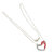 Silver Red Crystal Hammered Heart Necklace