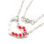 Silver Red Crystal Hammered Heart Necklace
