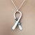 Silver Suicide Prevention Awareness Ribbon Necklace with Purple and Teal  Crystals