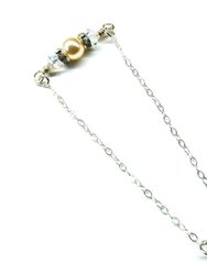 Silver Swarovski Crystal Pearl Bar Bridal Bracelet