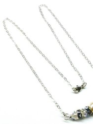 Silver Swarovski Crystal Pearl Bar Bridal Necklace
