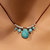 Silver Turquoise Drop Bead Charm Leather Necklace