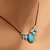 Silver Turquoise Drop Bead Charm Leather Necklace