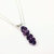 Silver Vertical Beaded Crystal Bar Necklace - Amethyst