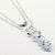 Silver Vertical Beaded Crystal Bar Necklace