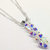 Silver Vertical Beaded Crystal Bar Necklace - Super Sparkly
