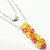 Silver Vertical Beaded Crystal Bar Necklace - Multi