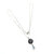 Silver Vintage Style Black Rose Crystal Rhinestone Necklace - Silver Multi