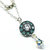Silver Vintage Style Blue Opal Crystal Drop Rhinestone Necklace