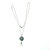 Silver Vintage Style Blue Opal Crystal Drop Rhinestone Necklace