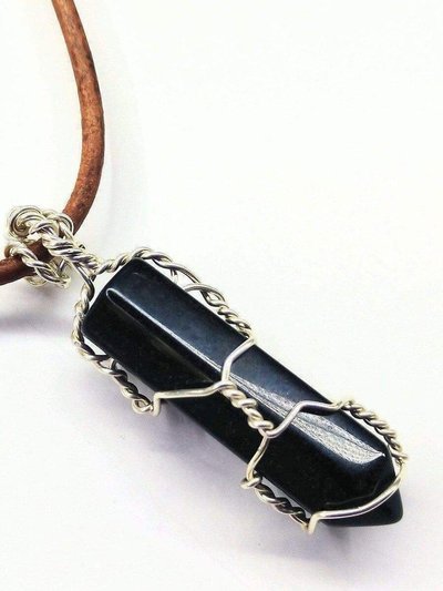Alexa Martha Designs Silver Wire Wrapped Encased Gemstone Crystal Point Pendant product