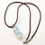 Silver Wire Wrapped Encased Gemstone Crystal Point Pendant - Blue  Opalite