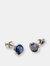 Silver Wrapped Blue Child Abuse Awareness Stud Earrings