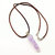 Silver Wrapped Light Amethyst Gemstone Point Leather Necklace - Multi