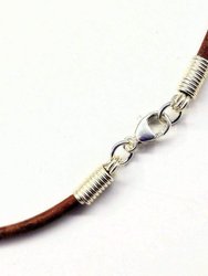 Silver Wrapped Purple Dyed Crackle Agate Point Leather Necklace